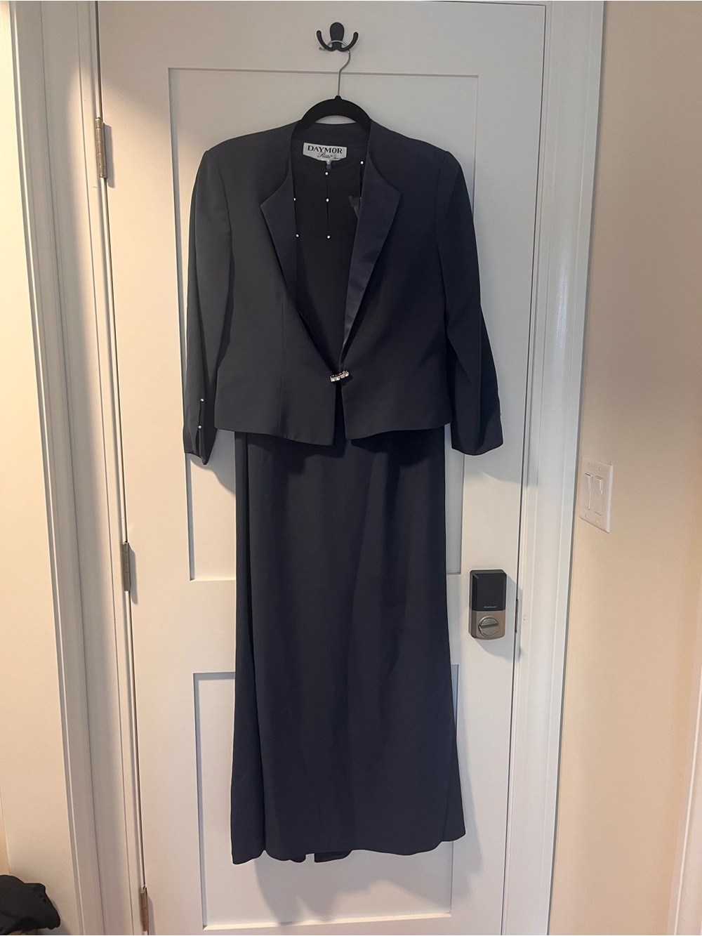 Daymor Navy Maxi Dress with Matching Jacket